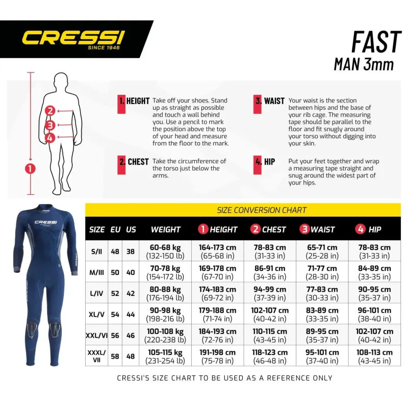 Cressi Fast 3mm muško neopren odijelo M