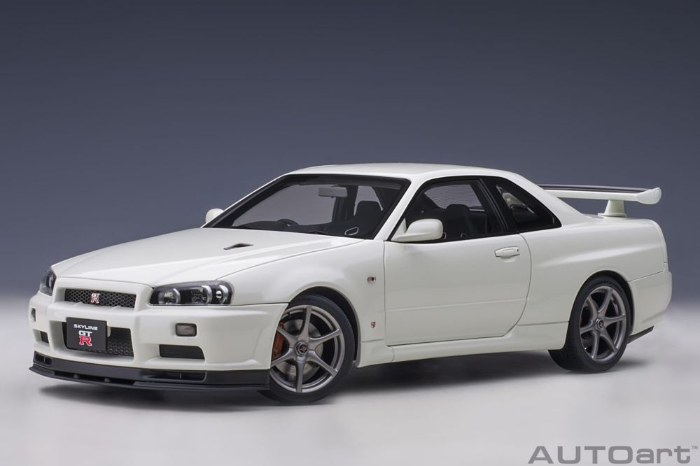 autoart nissan skyline r34 v spec ii 118 bijela