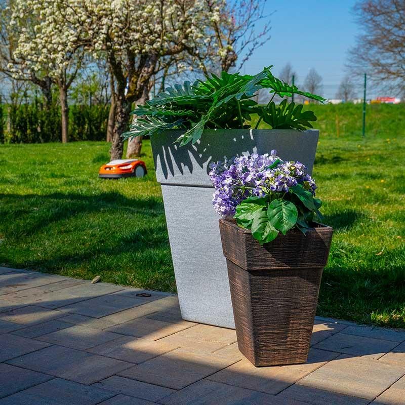 Roto cvjetna posuda Quadro - Izbijeljena imitacija drva L