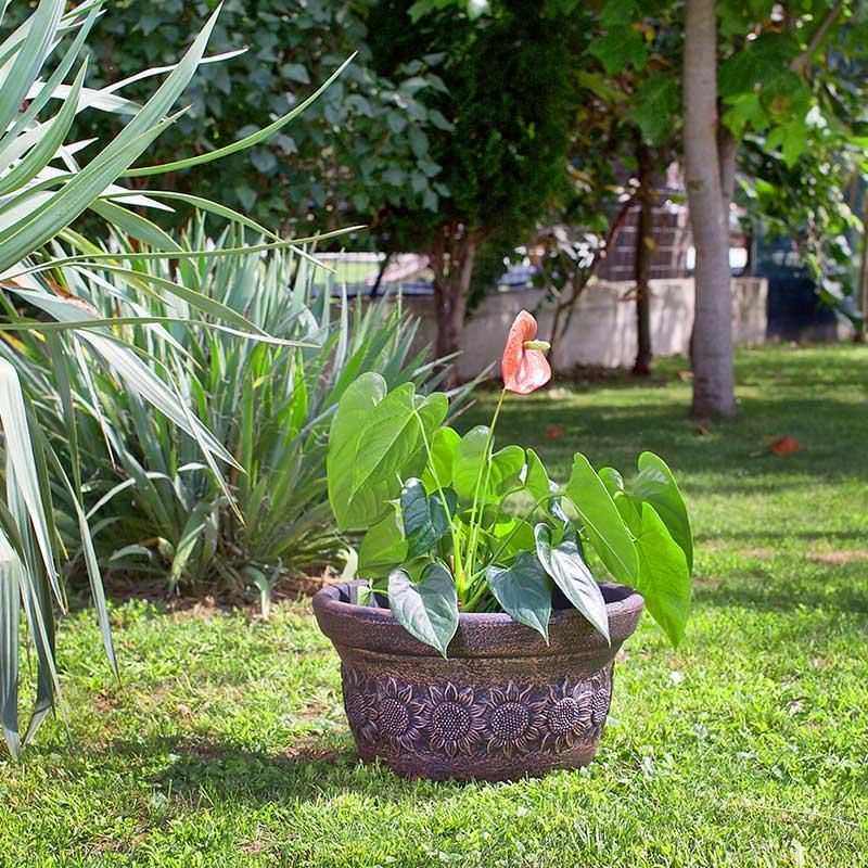 Roto okrugla tegla za cvijeće Planika granit S
