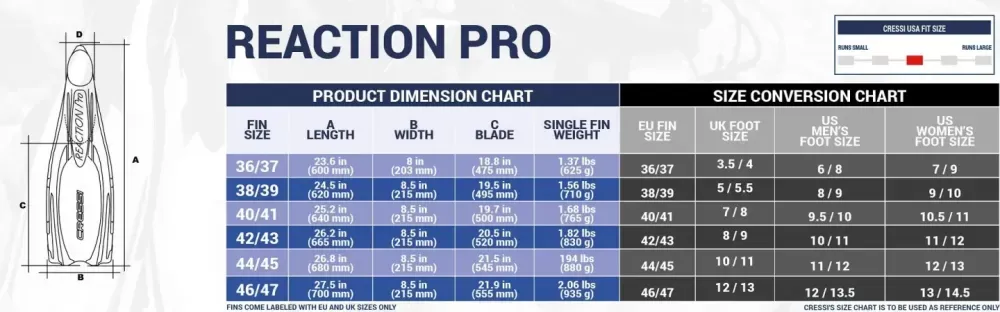 Cressi Sub Reaction Pro peraje za ronjenje 42-43 crna