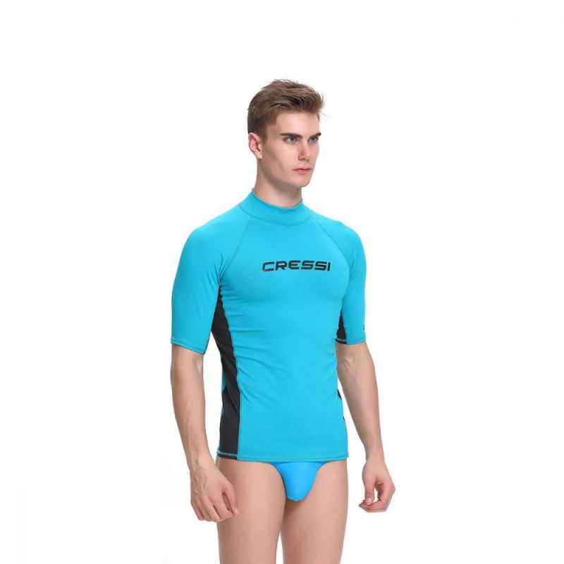 Cressi rash guard za muškarce - kratki rukavi aqua/crna L