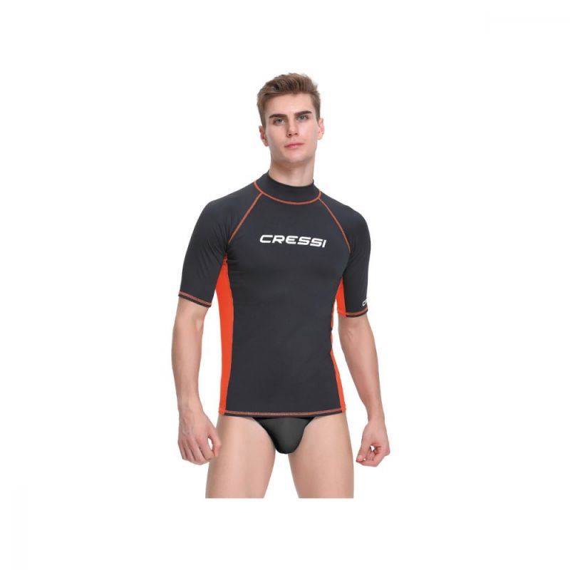 cressi rash guard za muskarce kratki rukavi crnanarancasta