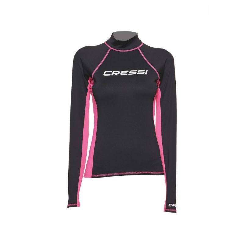 Cressi rash guard za žene - dugi rukav crna/roza XS