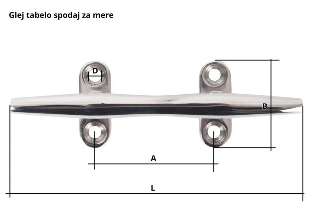 Inox bitva za privez barke ili broda 125x42x26mm