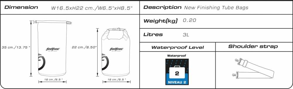Vodootporna torba Dry Tube Mini 3L Crvena